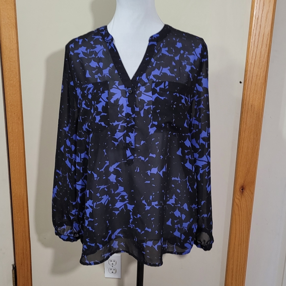 Black and blue floral
